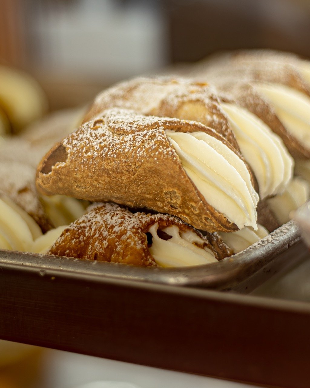 Artisan cannoli pastries.